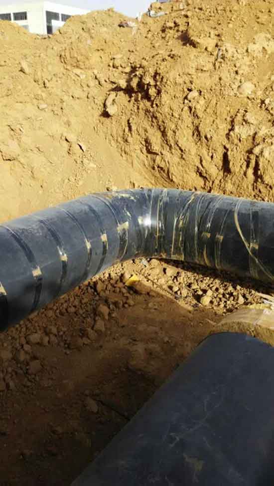 聚氨酯补口机 管道保温Q2600系列压力11Mpa 保温功率11KW(图2) 管道弯口聚氨酯补口机案例