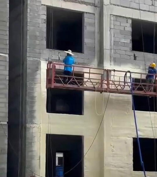 家用墙面喷涂机 双组分JNJX-Q30(图2) 家用墙面喷涂聚氨酯保温案例